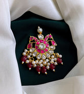 Double Head Ruby Peacock pendent in Kundan - KP0059